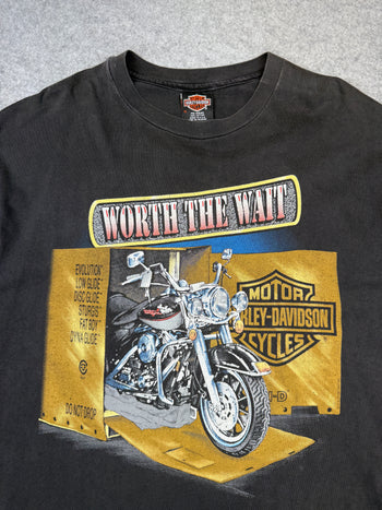 Vintage Harley Davidson Worth The Wait Tee Black