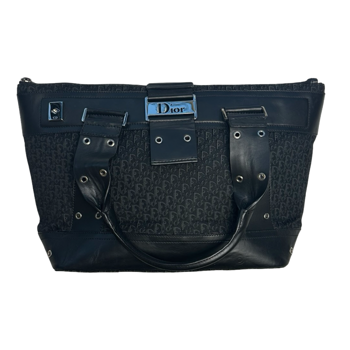 Vintage Dior Street Chic Tote Trotter Bag Black | Vitnage Clothing Store Canada