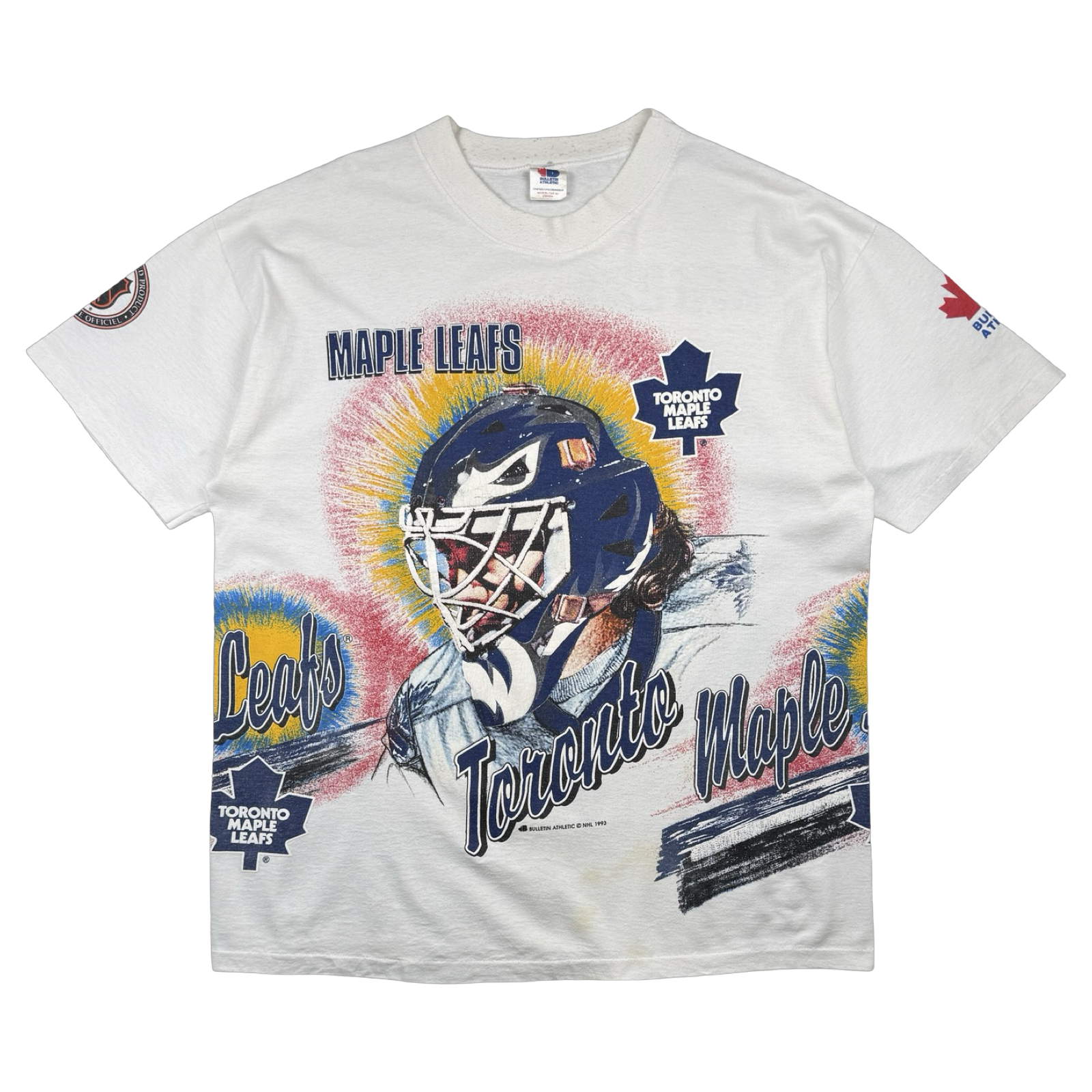 Vintage Toronto Maple Leafs Goalie AOP Tee White