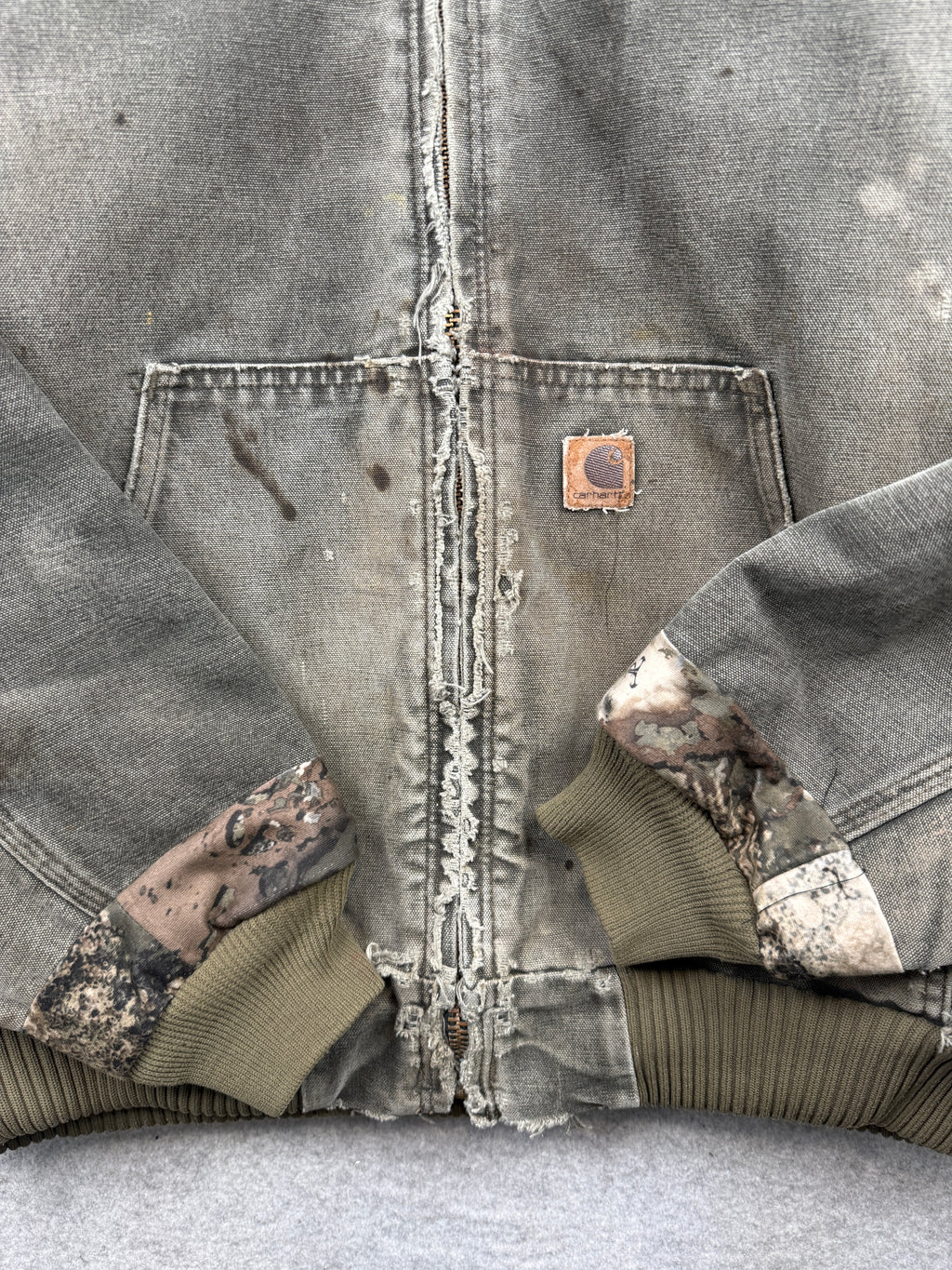 Vintage Carhartt Distressed Active Hooded Jacket Green
