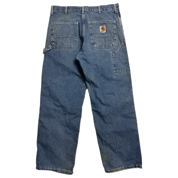 Carhartt Plaid Lined Carpenter Denim Pants