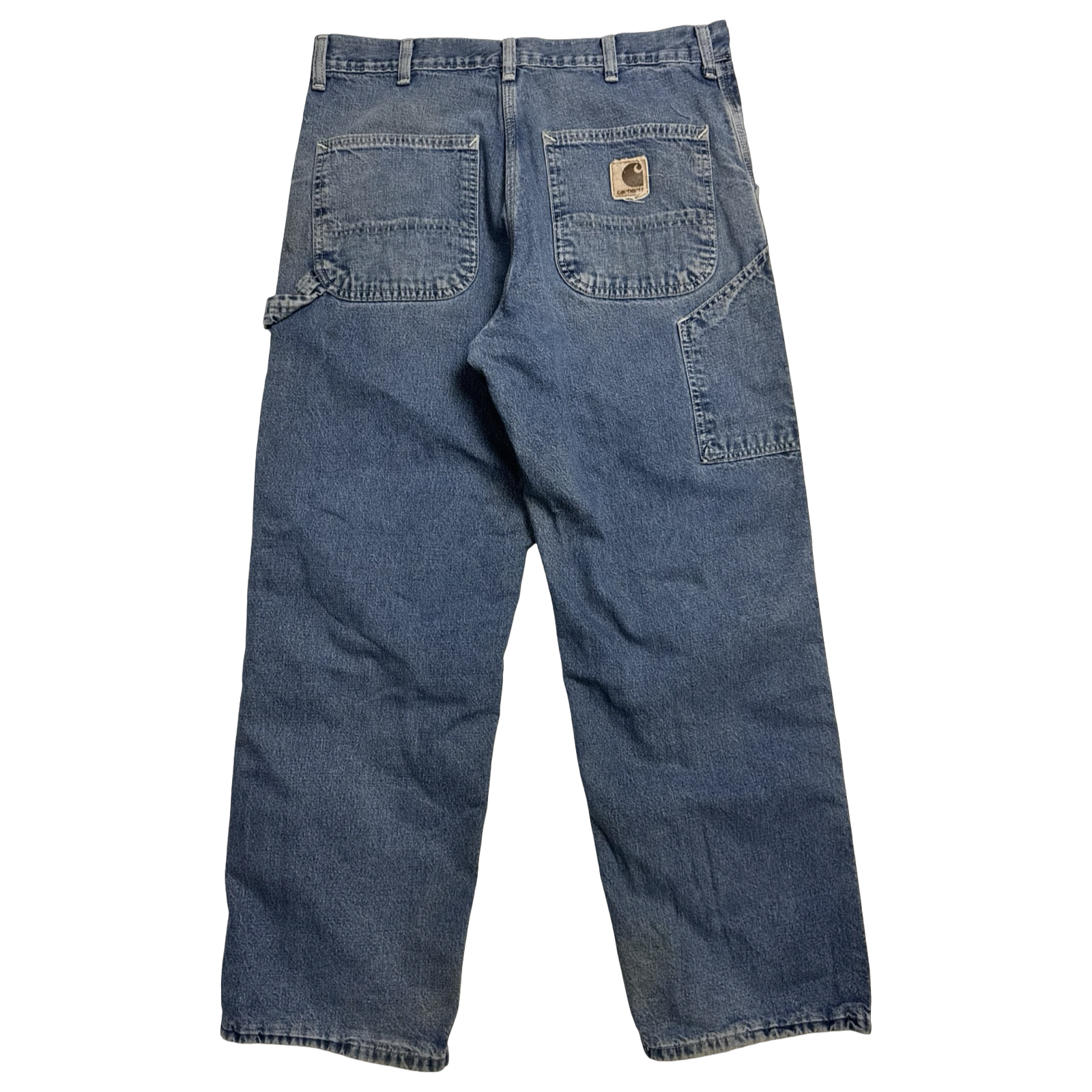 Carhartt Plaid Lined Carpenter Denim Pants