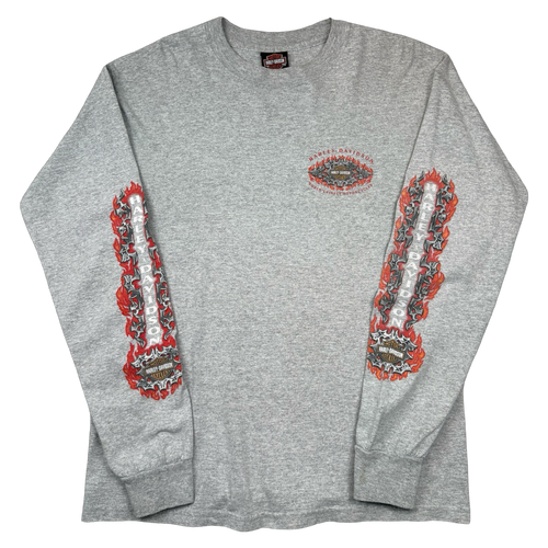 Vintage Harley Davidson The Shop L/S Tee Grey | Vintage Clothing Store Canada
