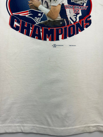 (L) Vintage '02 Tom Brady Super Bowl XXXVI Tee White