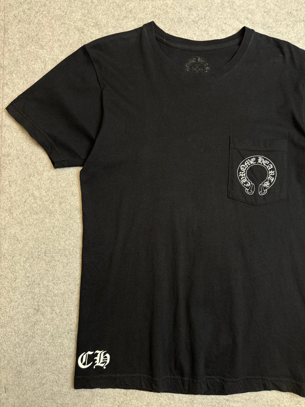 Chrome Hearts Tonal Malibu Floral Cross Pocket Tee Black