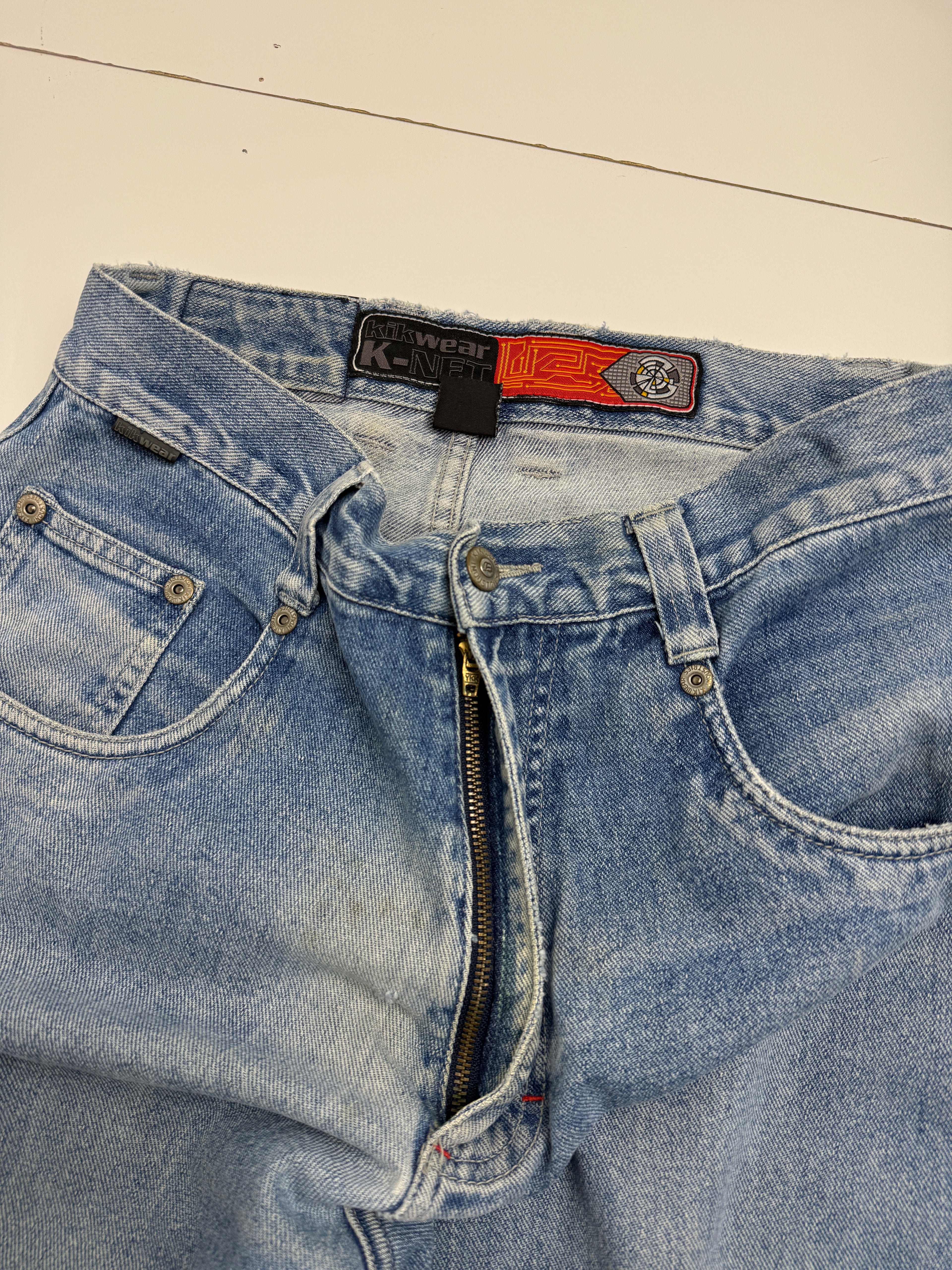 Kik Wear Wide Baggy Cargo Denim Pants