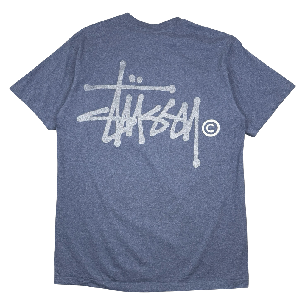 Vintage Stussy Reflective Classic Logo Blue