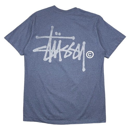 Vintage Stussy Reflective Classic Logo Blue | Vintage Clothing Store Canada