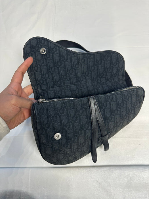 Dior Oblique Jacquard Saddle Bag Black | Vitnage Clothing Store Canada