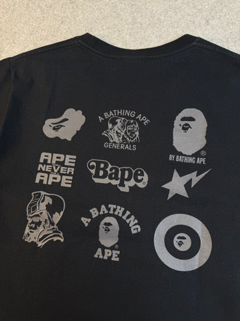 BAPE Multi Logo Tee Black (USED)