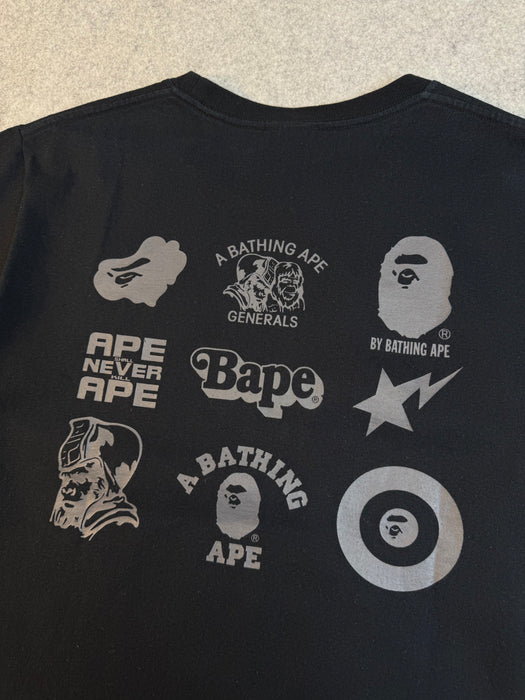 BAPE Multi Logo Tee Black (USED) | Vitnage Clothing Store Canada