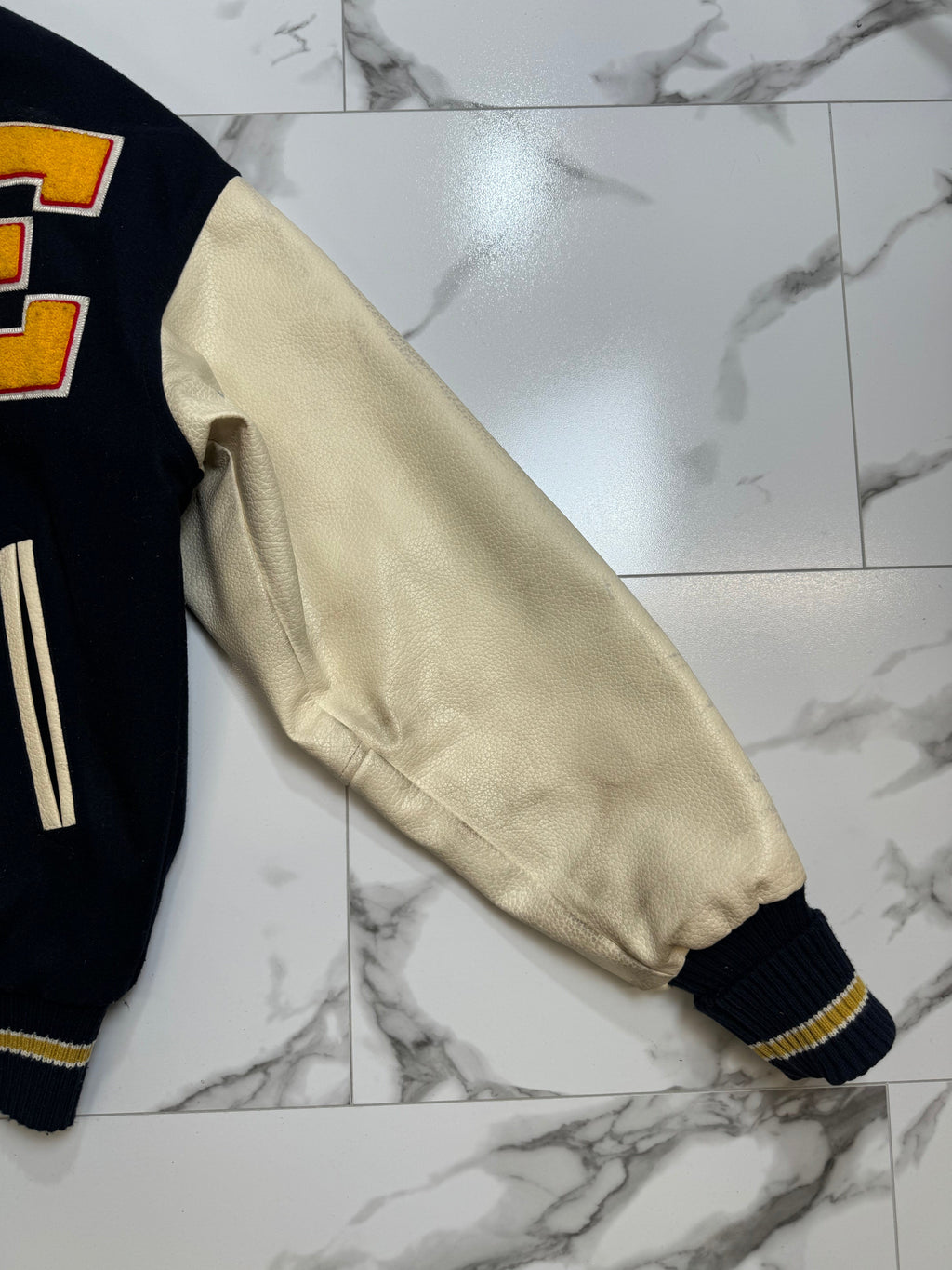 1/100 'E' BAPE x Post Overalls 96/97’ Varsity Jacket (USED)