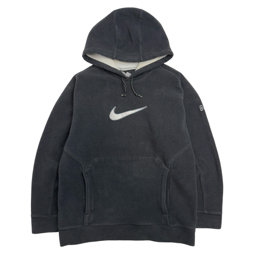 Vintage 2000s Nike Fleece Swoosh Hoodie Black | Vintage Clothing Store Canada