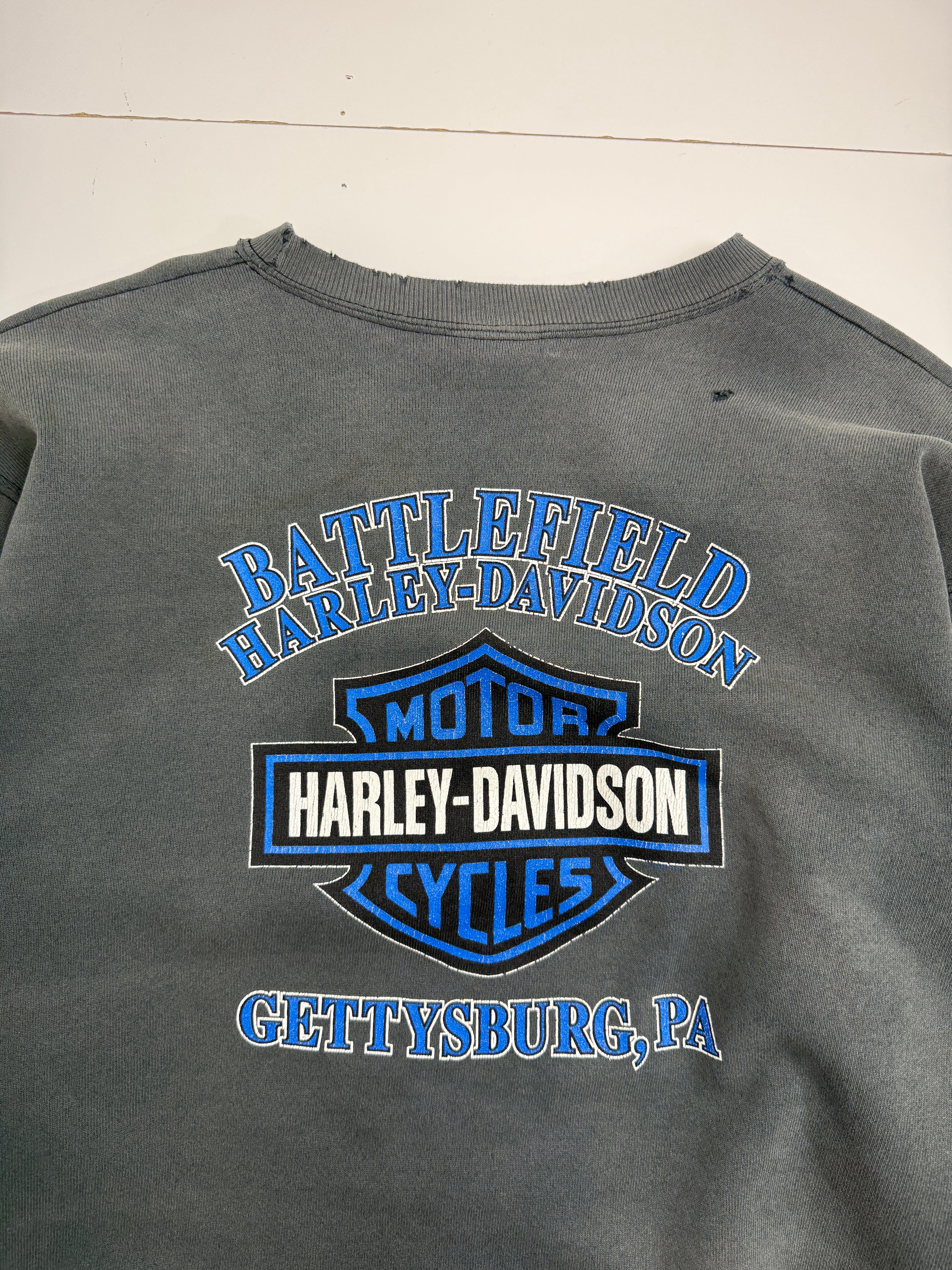Vintage 2001 Harley Davidson Gettysburg Sweatshirt Black