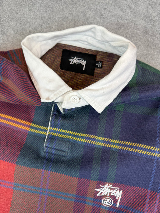 Stussy Plaid Rugby L/S Shirt (USED) | Vitnage Clothing Store Canada