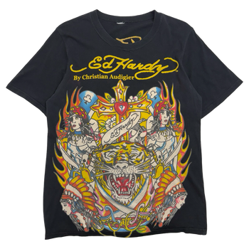 Ed Hardy Christian Audigier Tiger Tee Black