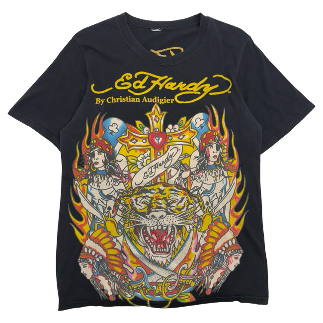 Ed Hardy Christian Audigier Tiger Tee Black