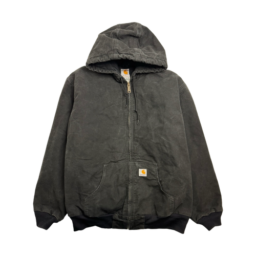 Vintage Women's Carhartt Hooded Zip Work Jacket Black | Vintage Clothing Store Canada