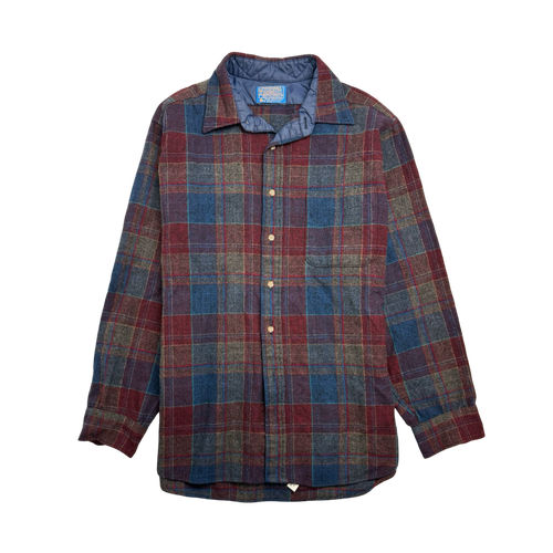 (L) Vintage 90s Pendleton Button-Up Flannel Red/Navy | Vintage Clothing Store Canada