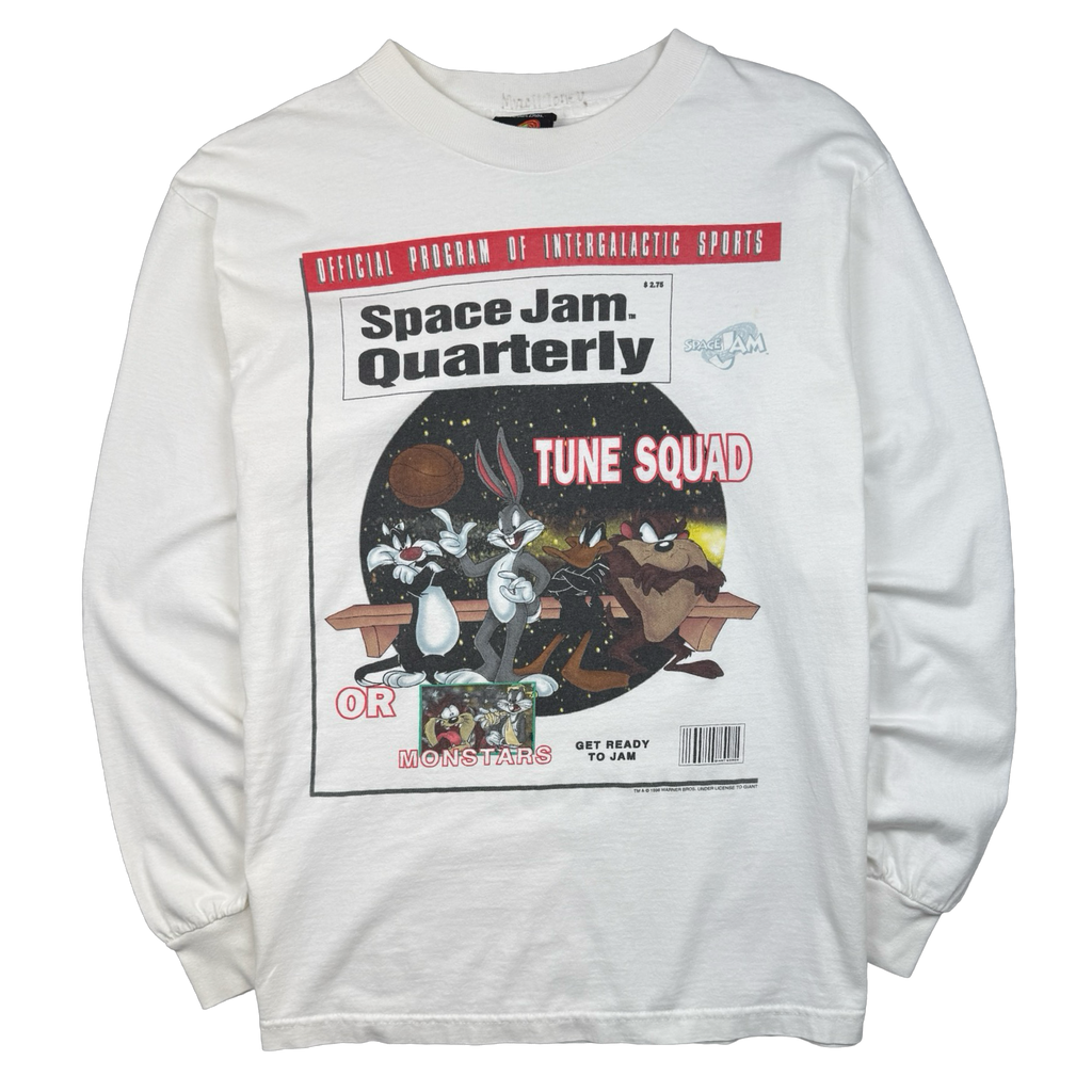 Vintage 90's Space Jam Quarterly Tune Squad L/S Tee White