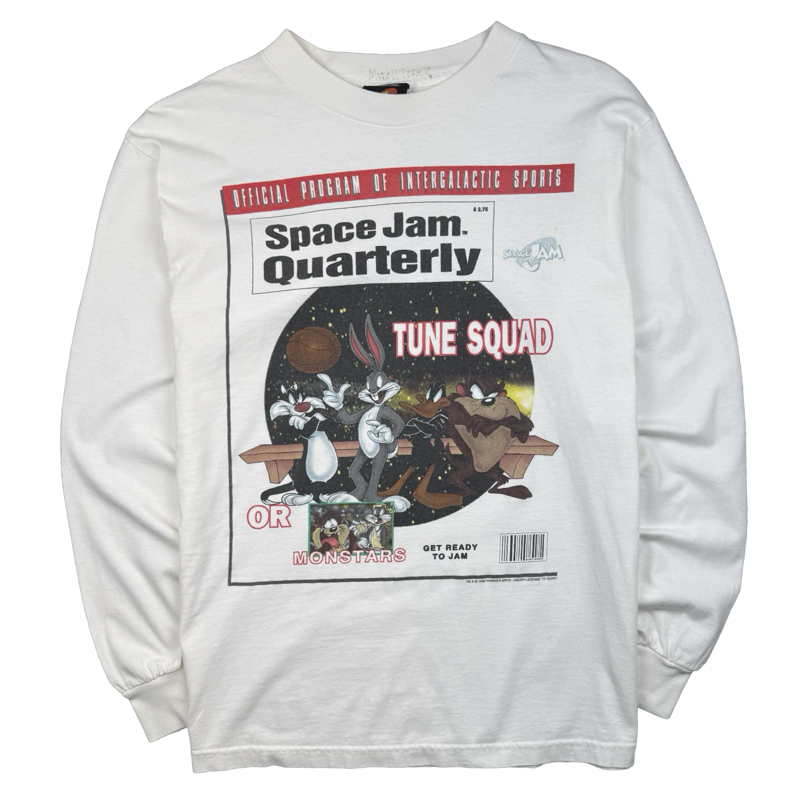 Vintage 90's Space Jam Quarterly Tune Squad L/S Tee White