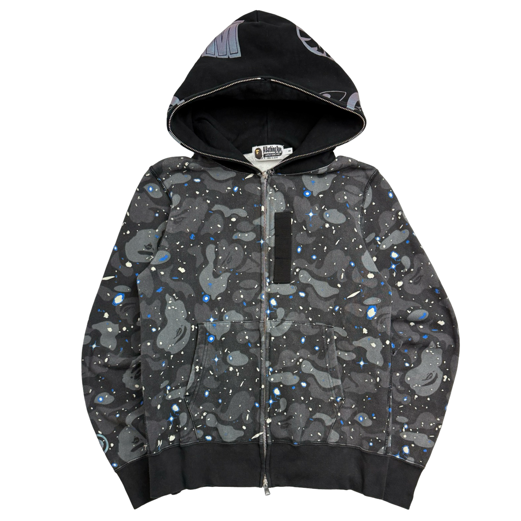 BAPE Space Camo Shark Full Zip Hoodie Black (USED)