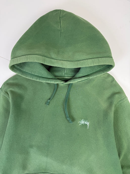Stussy Basic Logo Hoodie Green (USED) | Vitnage Clothing Store Canada