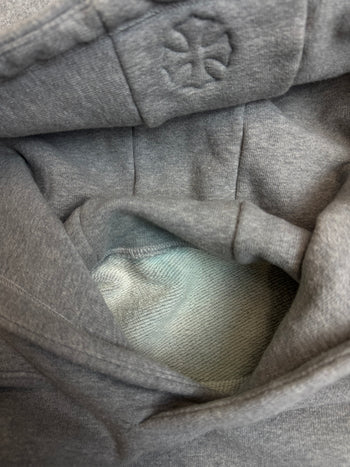 Chrome Hearts Embroidered Vertical Logo Hoodie Grey
