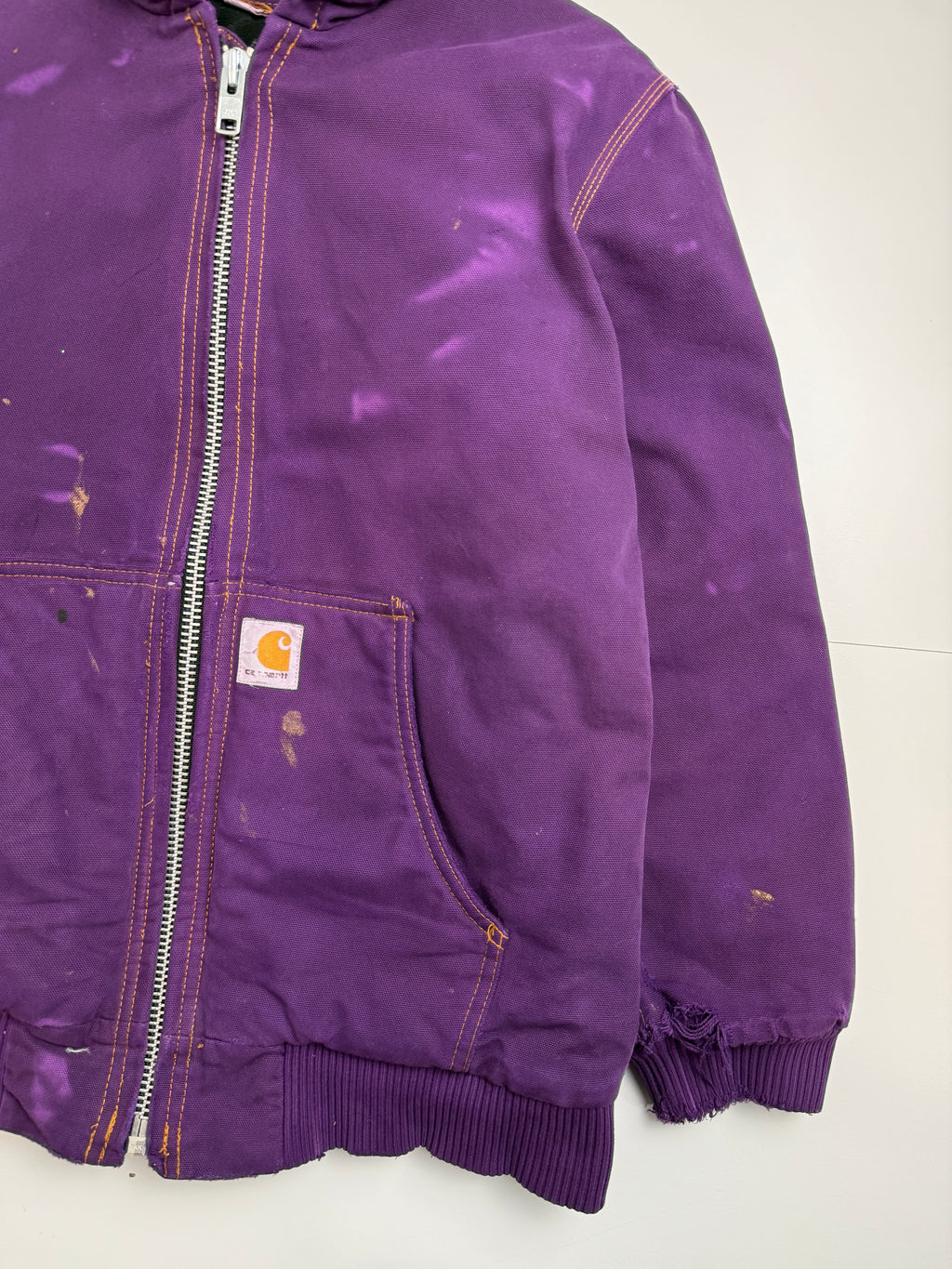 Vintage Carhartt Hooded Active Work Jacket Purple