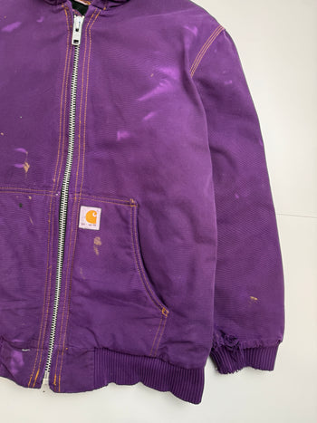 Vintage Carhartt Hooded Active Work Jacket Purple