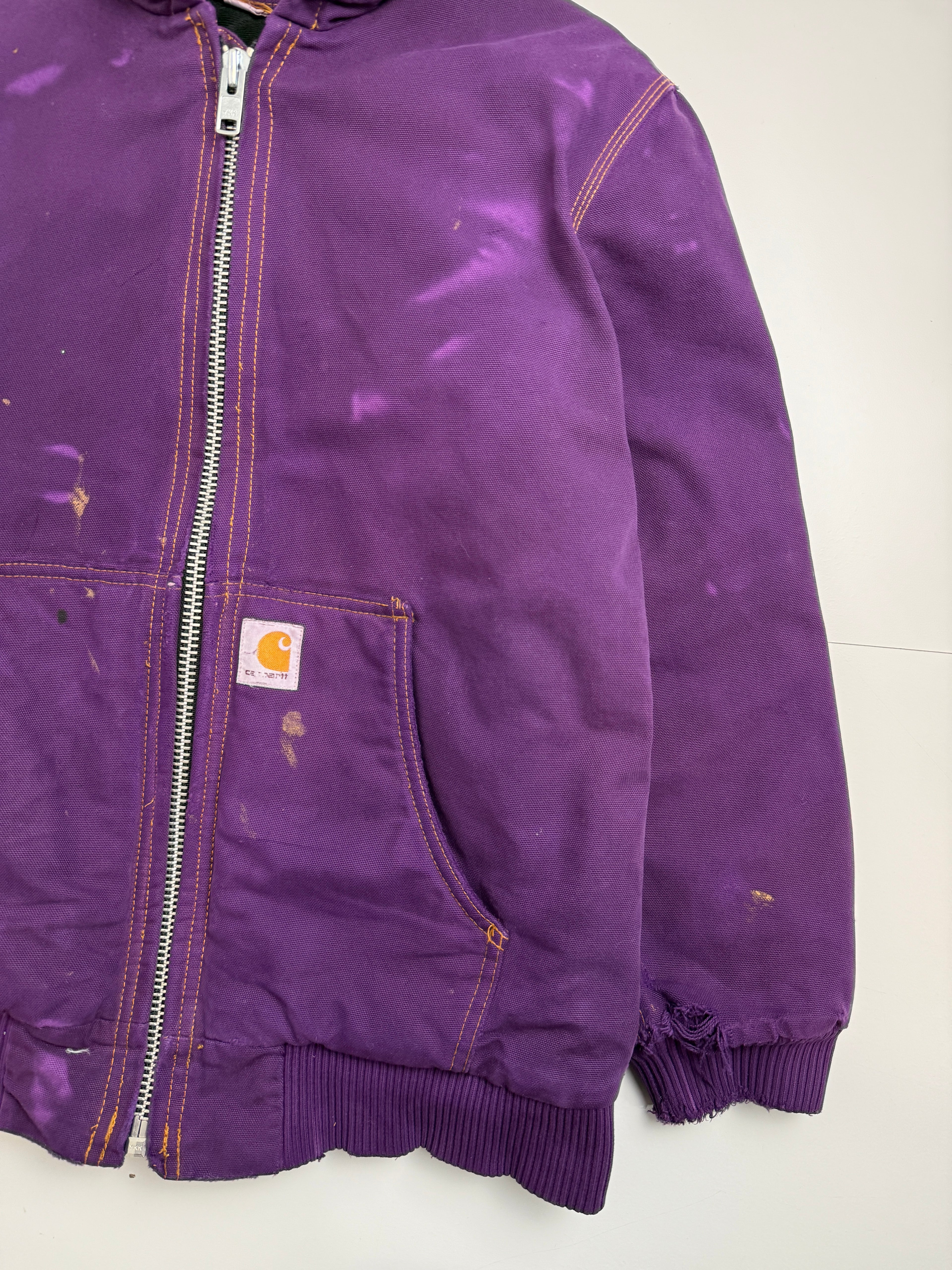 Vintage Carhartt Hooded Active Work Jacket Purple