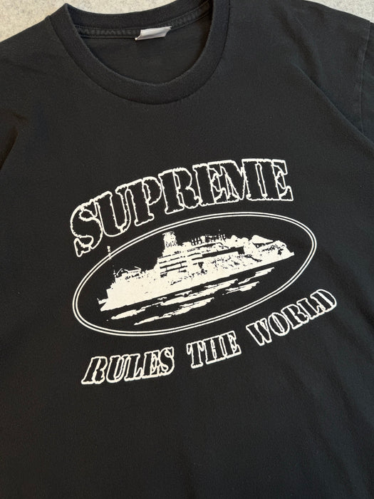Supreme x Corteiz Rules The World Tee Black (USED) | Vitnage Clothing Store Canada