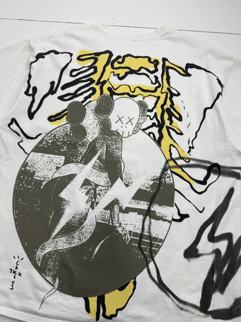 Travis Scott Cactus Jack + Kaws For Fragment Tee Aged Yellow (USED)