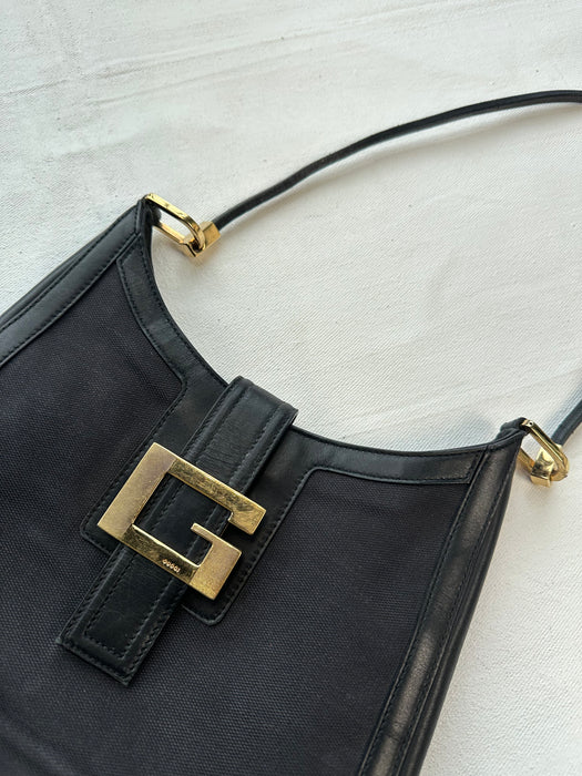 Vintage Gucci G Buckle Shoulder Bag Black | Vitnage Clothing Store Canada