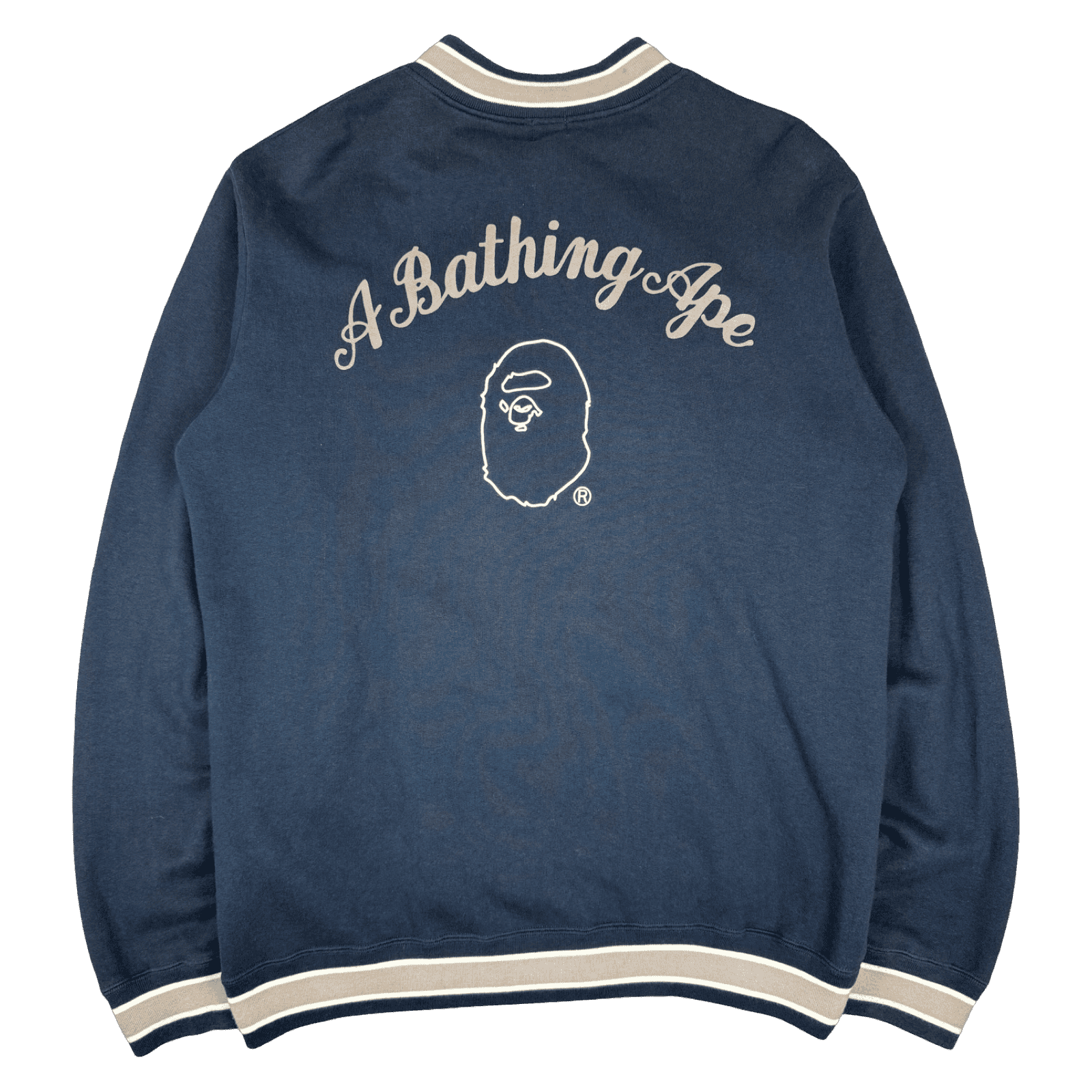 BAPE ASNKA Varsity Jacket Navy Blue (USED)