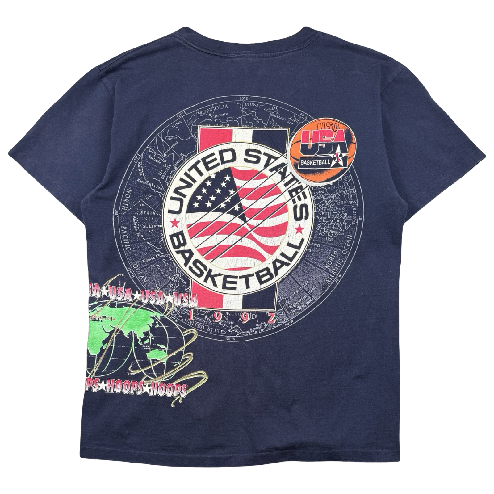Vintage 1992 USA Basketball World Tour Tee Navy