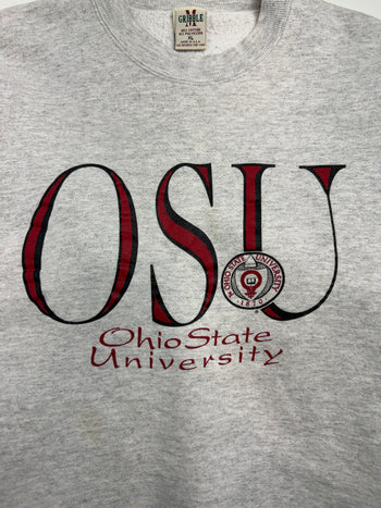 (M) Vintage 90s Ohio State University Sweatshirt White