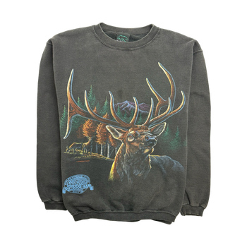 (S) Vintage Cabelas Deer Nature Sweatshirt Black