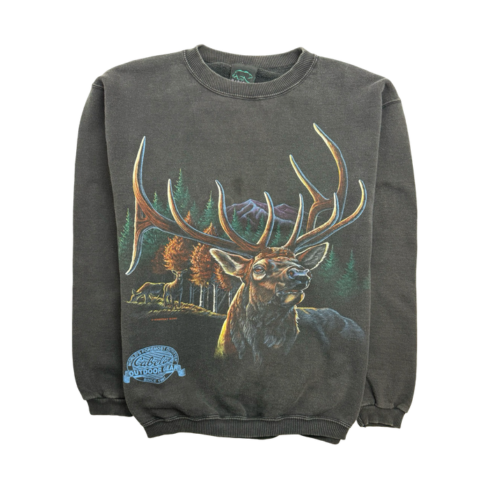 (S) Vintage Cabelas Deer Nature Sweatshirt Black | Vitnage Clothing Store Canada