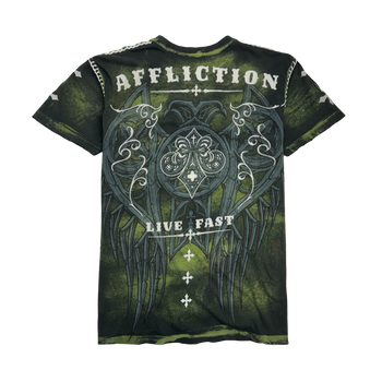 Vintage Y2k Affliction Tee Black/Green