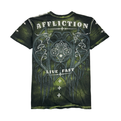 Vintage Y2k Affliction Tee Black/Green | Vintage Clothing Store Canada