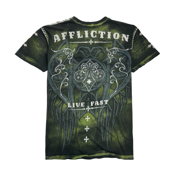 Vintage Y2k Affliction Tee Black/Green | Vitnage Clothing Store Canada