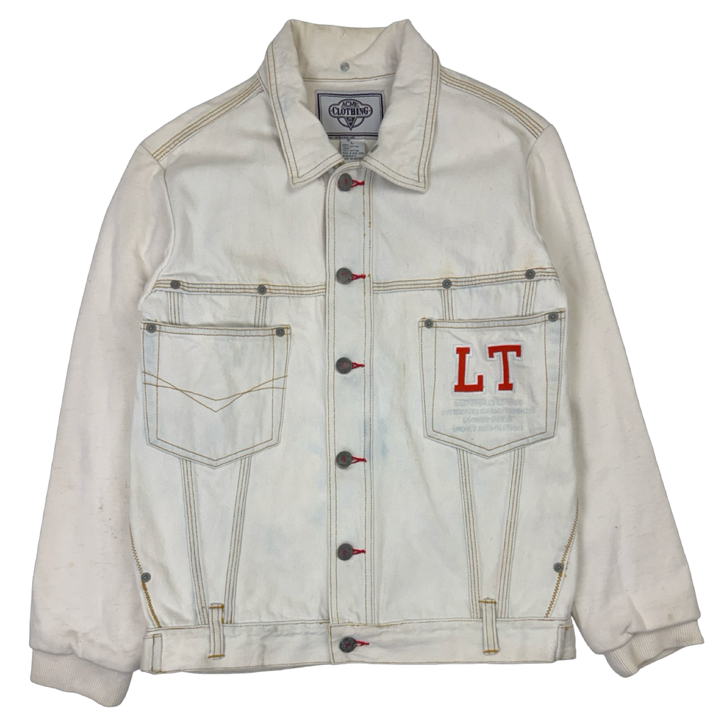 Vintage Looney Tunes Basketball Denim Jacket White