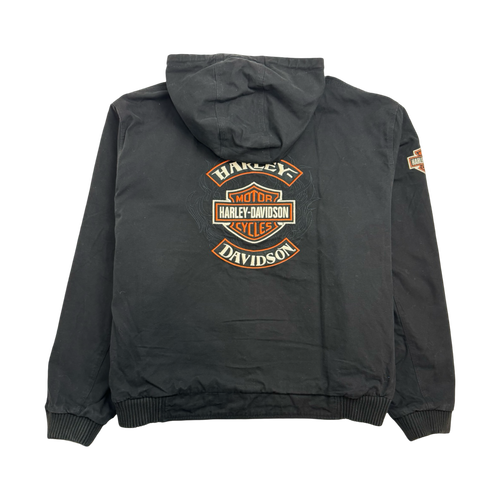 (3XL) Vintage Harley Davidson Hooded Canvas Reversible Jacket | Vintage Clothing Store Canada