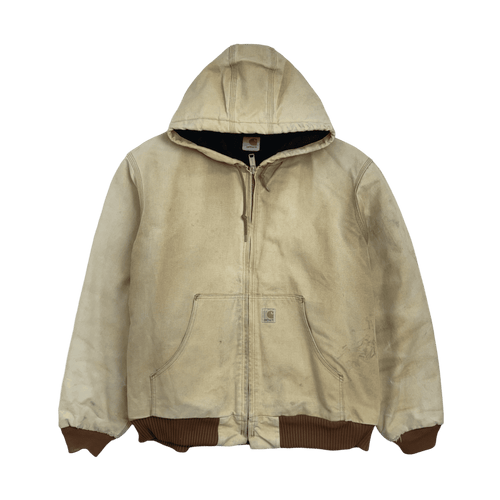 (XXL) Vintage Hooded Carhartt Jacket Biege | Vintage Clothing Store Canada