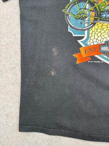 Vintage Harley Davidson Stained Glass Tee Black