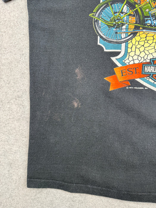 Vintage Harley Davidson Stained Glass Tee Black | Vitnage Clothing Store Canada
