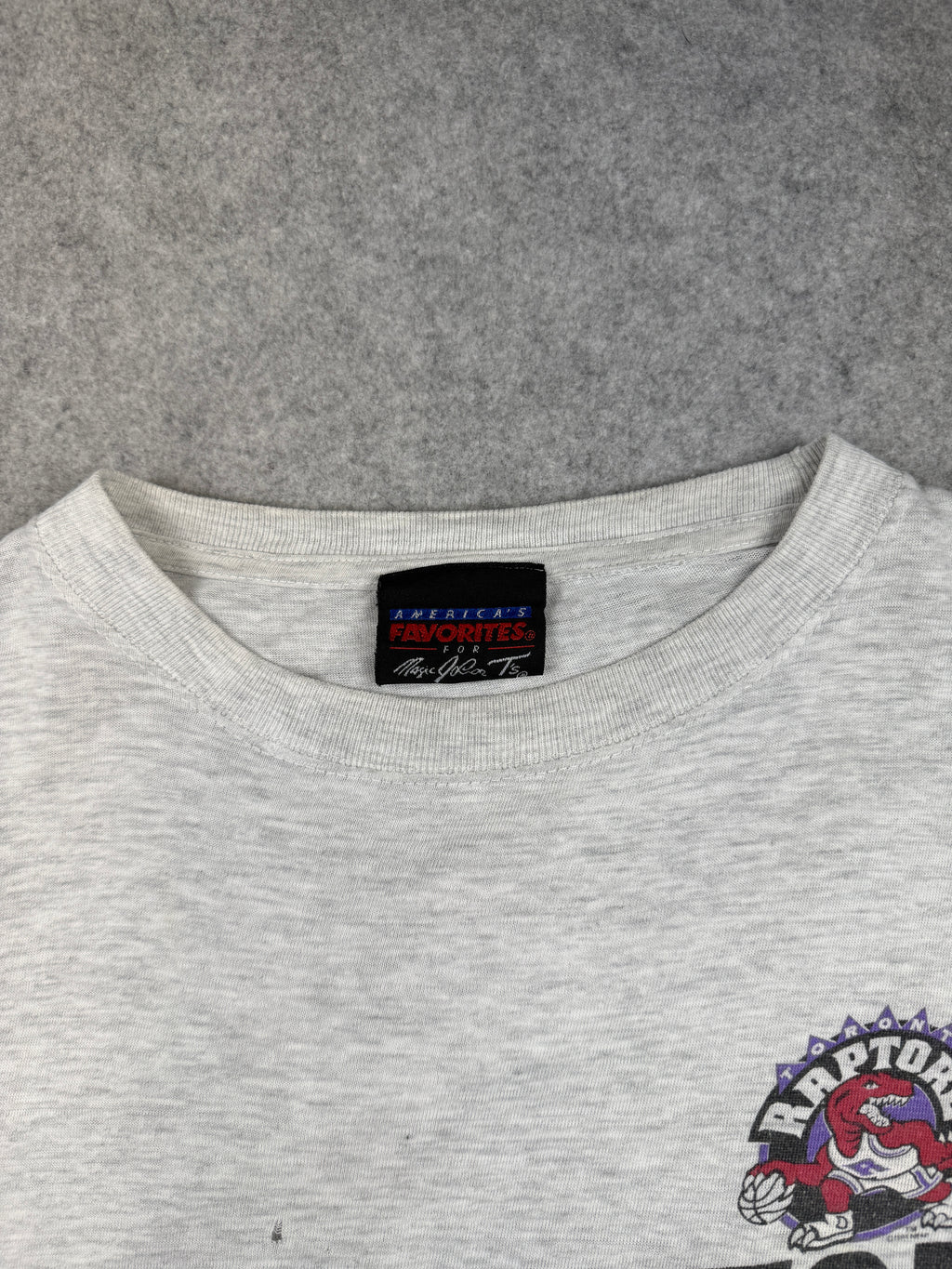 Vintage Toronto Raptors Wrap Around Purple Band Tee Grey