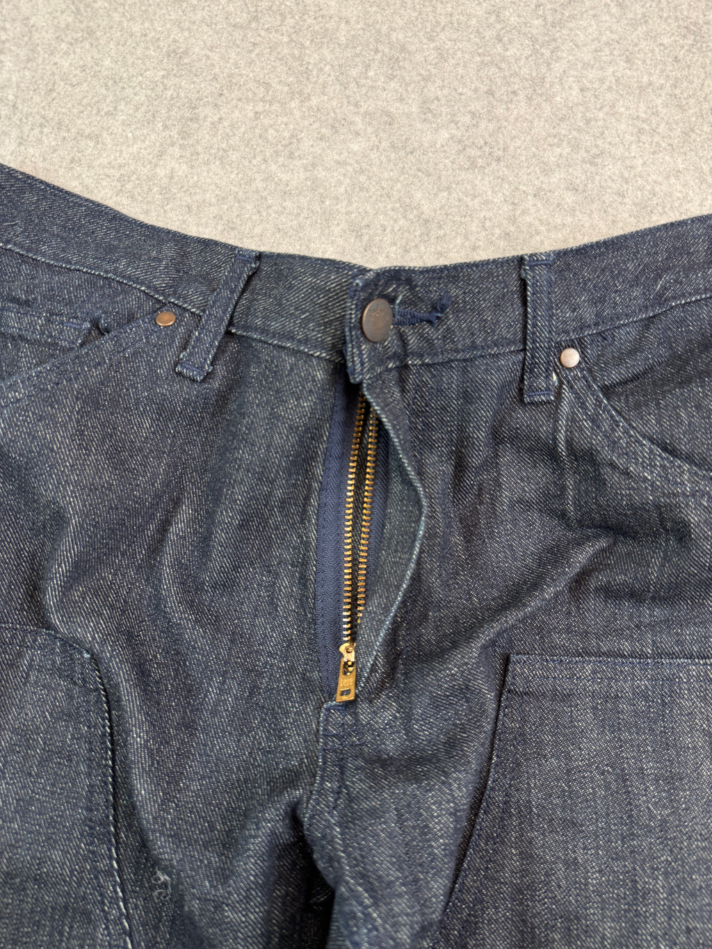 BAPE Embroidered Spell Out Double Knee Denim Jeans (USED)