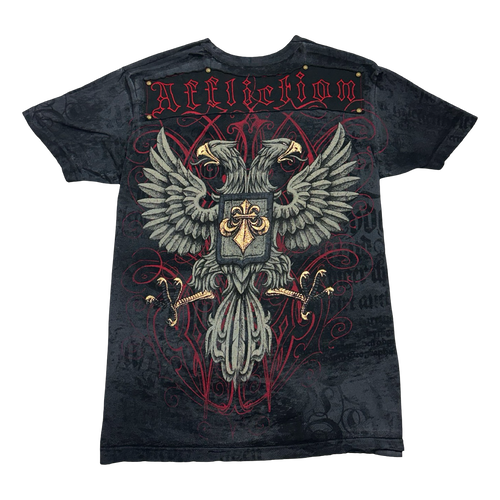 Vintage Y2K Affliction Eagle Rose Tee Black | Vintage Clothing Store Canada